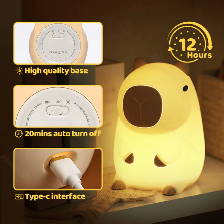 Cute Capybara Night Light Children's Silicone Lamp
