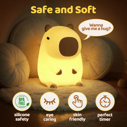 Cute Capybara Night Light Children's Silicone Lamp